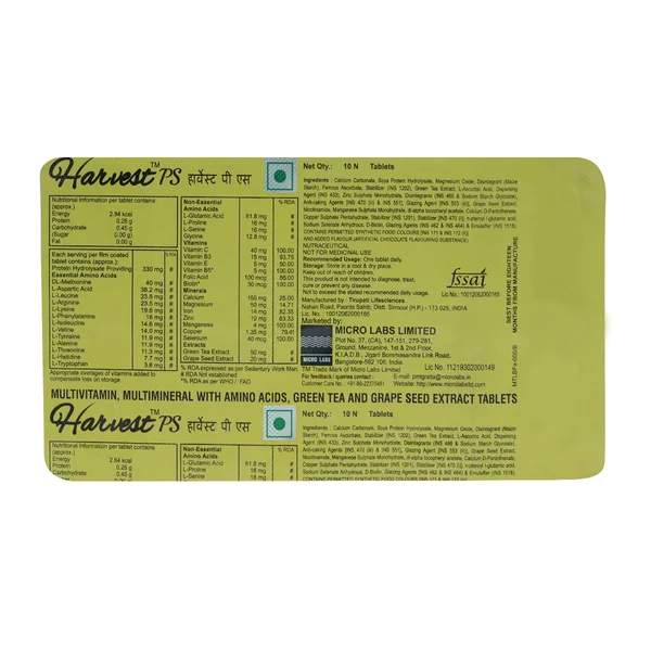 Harvest PS Tablet 10's, Pack of 10