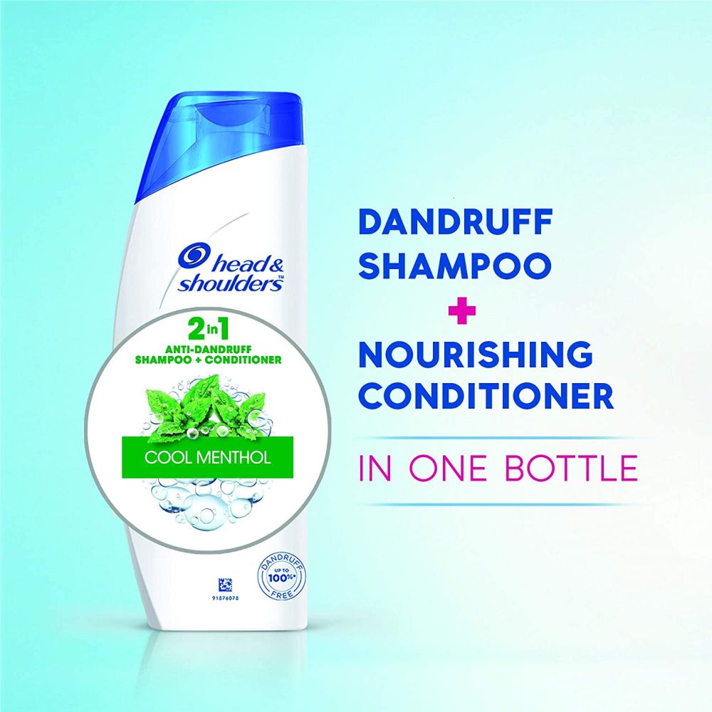 Head & Shoulders 2 in 1 Cool Menthol Anti-Dandruff Shampoo + Conditioner, 180 ml, Pack of 1 Head & Shoulders 2 in 1 Cool Menthol Anti-Dandruff Shampoo + Conditioner, 180 ml, Pack of 1