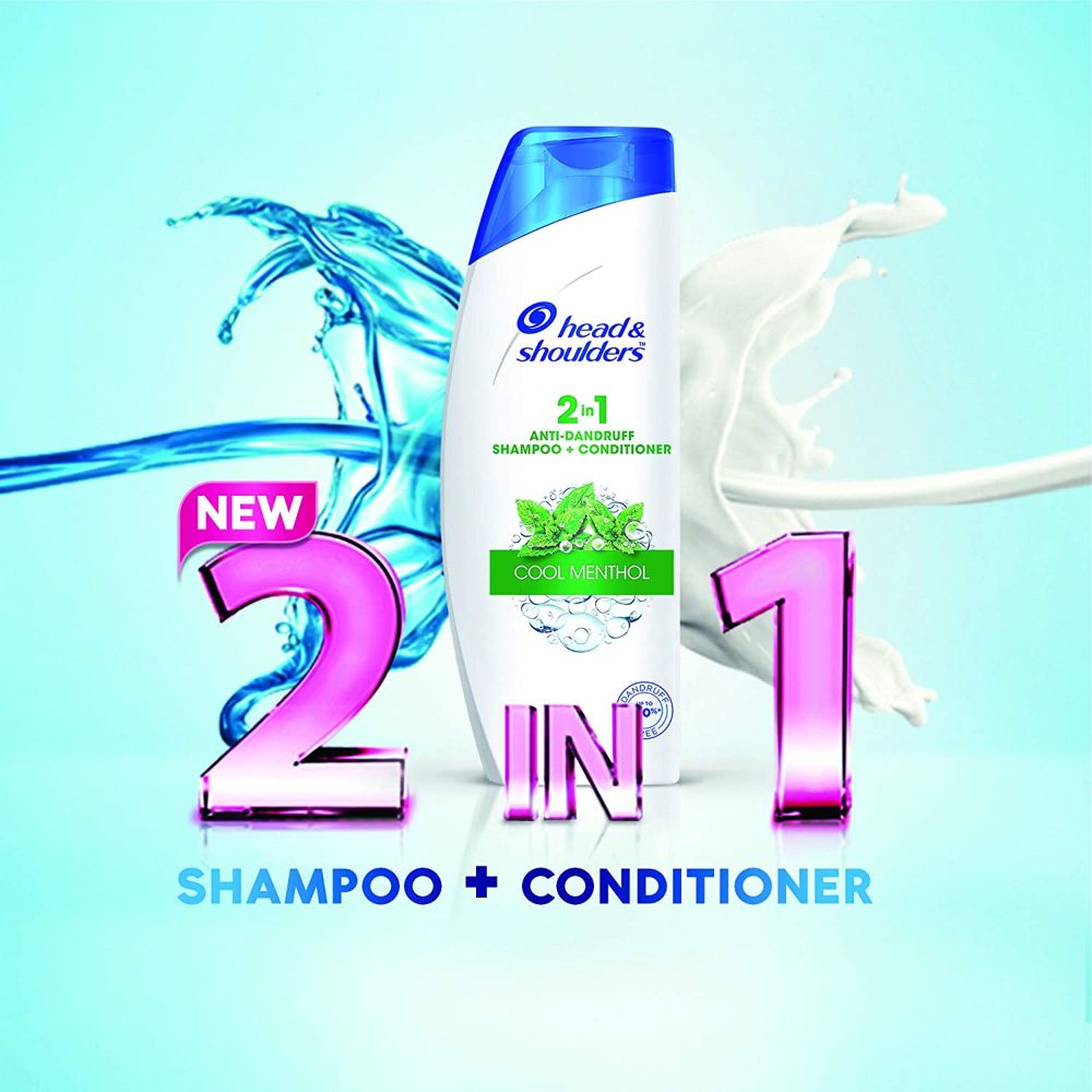 Head & Shoulders 2 in 1 Cool Menthol Anti-Dandruff Shampoo + Conditioner, 180 ml, Pack of 1 Head & Shoulders 2 in 1 Cool Menthol Anti-Dandruff Shampoo + Conditioner, 180 ml, Pack of 1