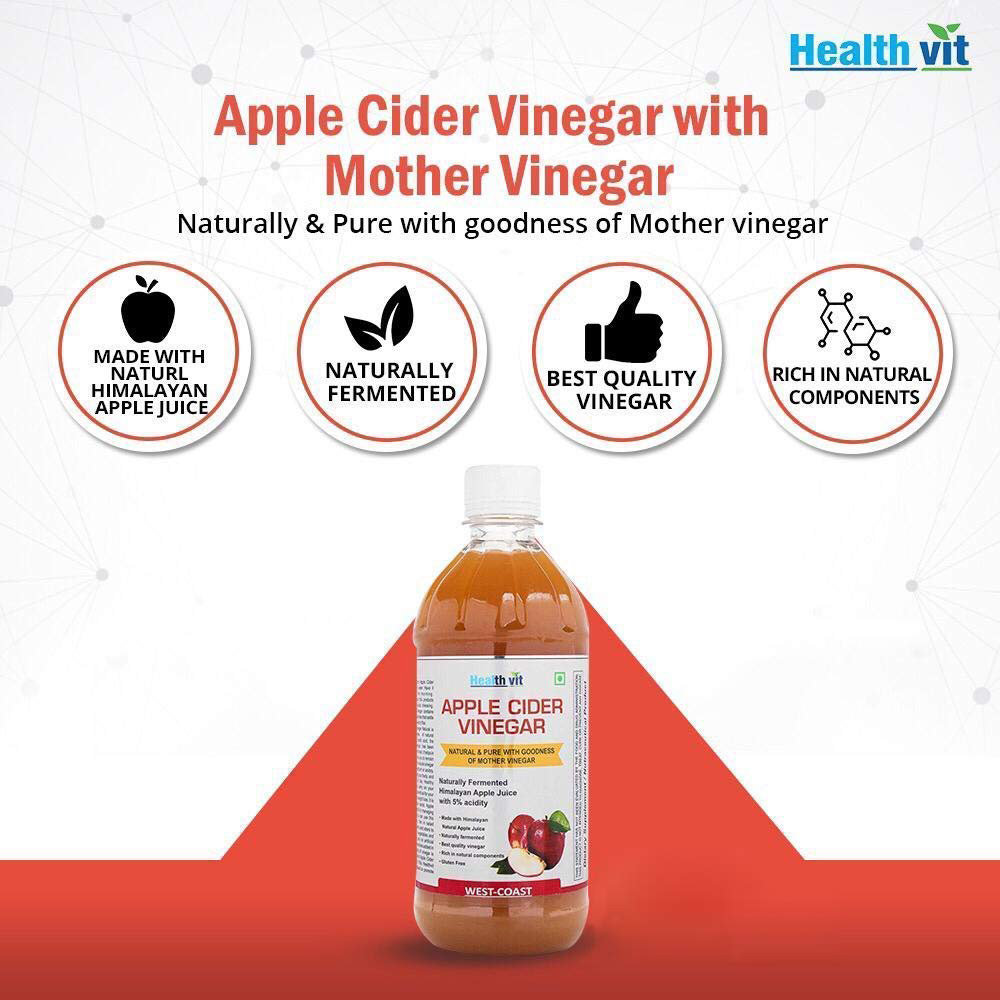 Healthvit Organic Apple Cider Vinegar, 500 ml, Pack of 1 Healthvit Organic Apple Cider Vinegar, 500 ml, Pack of 1