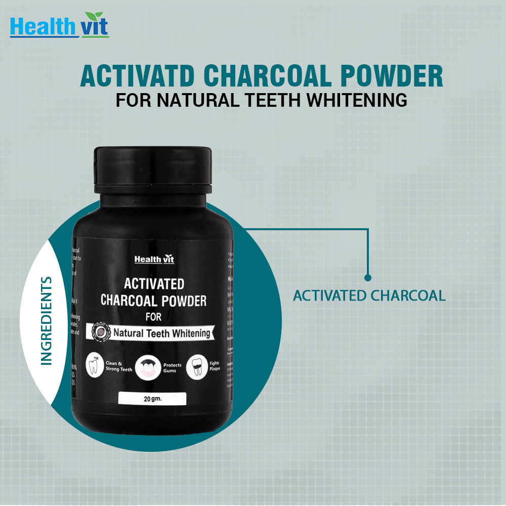 Healthvit Teeth Whitening Charcoal Powder, 20 gm, Pack of 1 Healthvit Teeth Whitening Charcoal Powder, 20 gm, Pack of 1