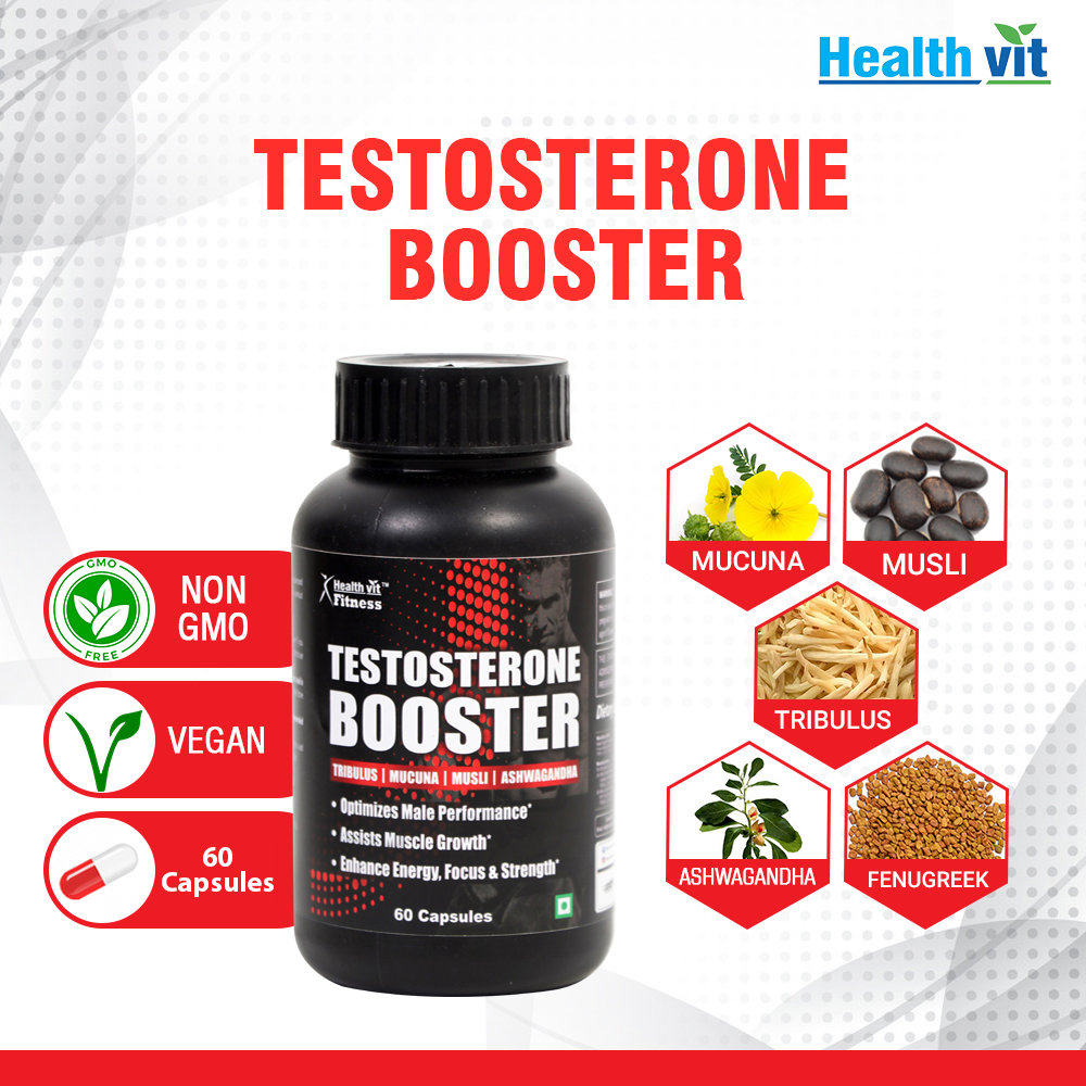 Healthvit Testosterone Booster, 60 Capsules, Pack of 1 Healthvit Testosterone Booster, 60 Capsules, Pack of 1