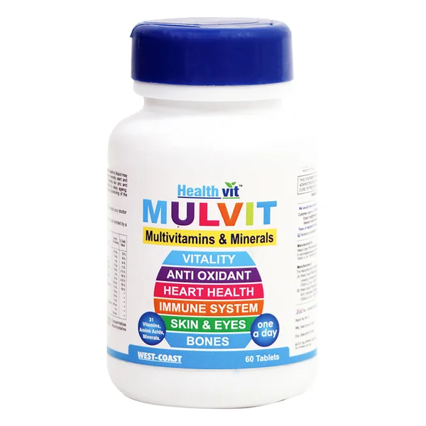 Healthvit Mulvit Multivitamins &amp; Minerals, 60 Tablets, Pack of 1