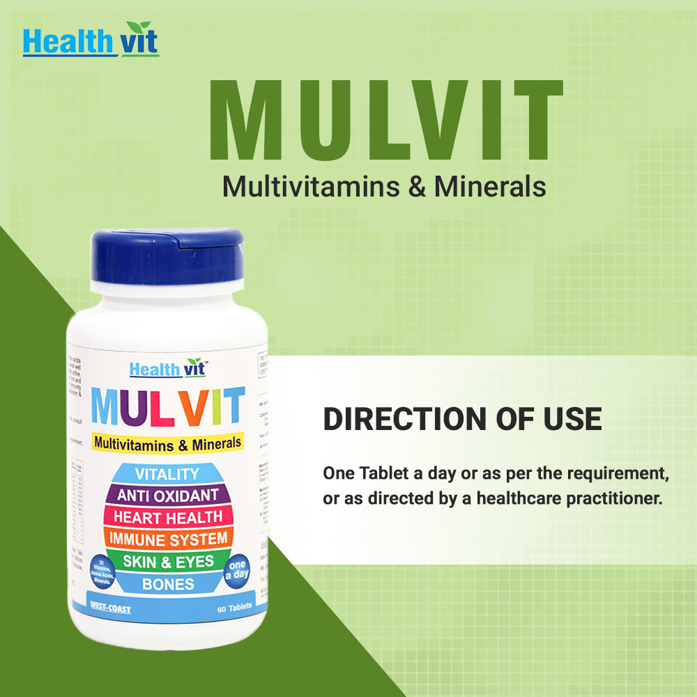 Healthvit Mulvit Multivitamins & Minerals, 60 Tablets, Pack of 1 Healthvit Mulvit Multivitamins & Minerals, 60 Tablets, Pack of 1
