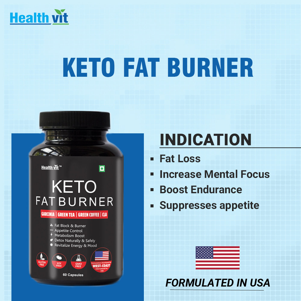 Healthvit Keto Fat Burner, 60 Capsules, Pack of 1 Healthvit Keto Fat Burner, 60 Capsules, Pack of 1