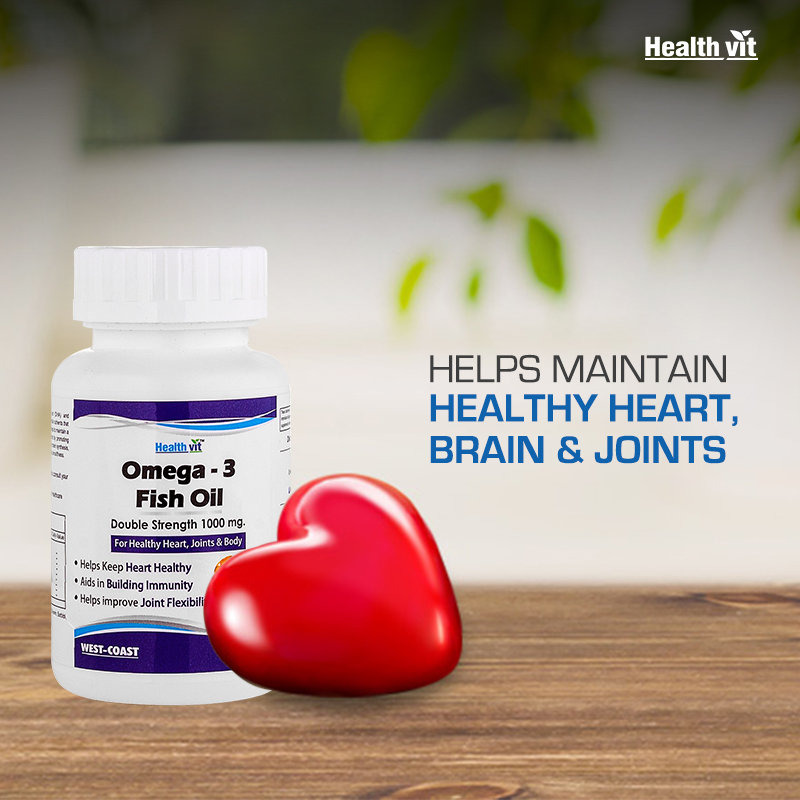 Healthvit Omega-3 Fish Oil 1000 mg, 60 Softgels, Pack of 1 Healthvit Omega-3 Fish Oil 1000 mg, 60 Softgels, Pack of 1