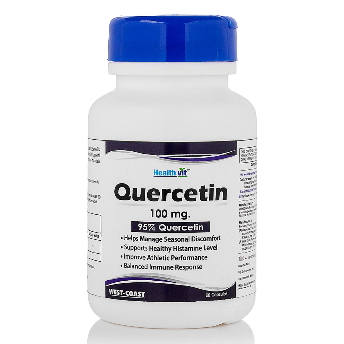 Healthvit Quercetin 100 mg, 60 Capsules, Pack of 1 Healthvit Quercetin 100 mg, 60 Capsules, Pack of 1