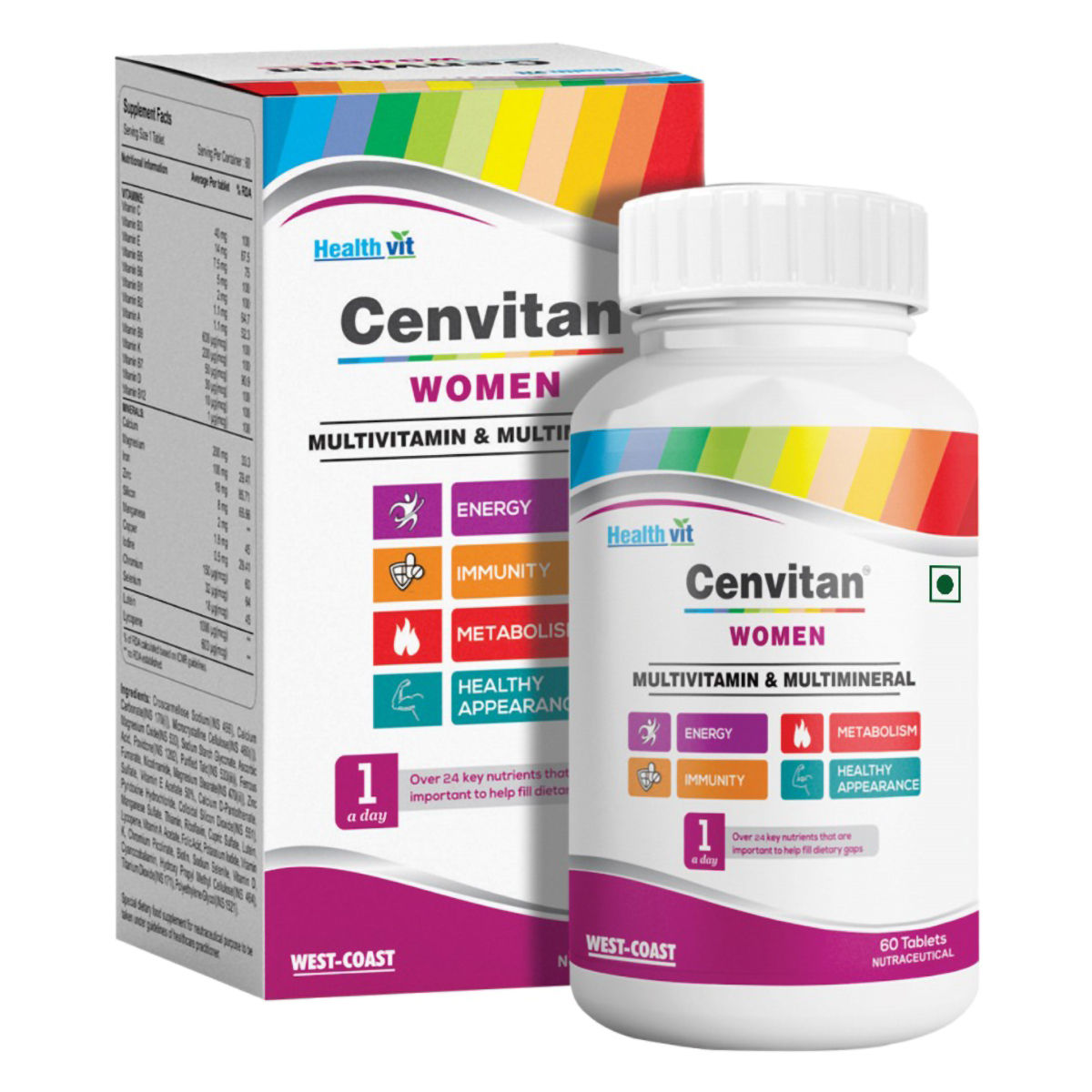 Healthvit Cenvitan Women Multivitamin & Multimineral, 60 Tablets का उपयोग, फायदे ,कीमत in Hindi