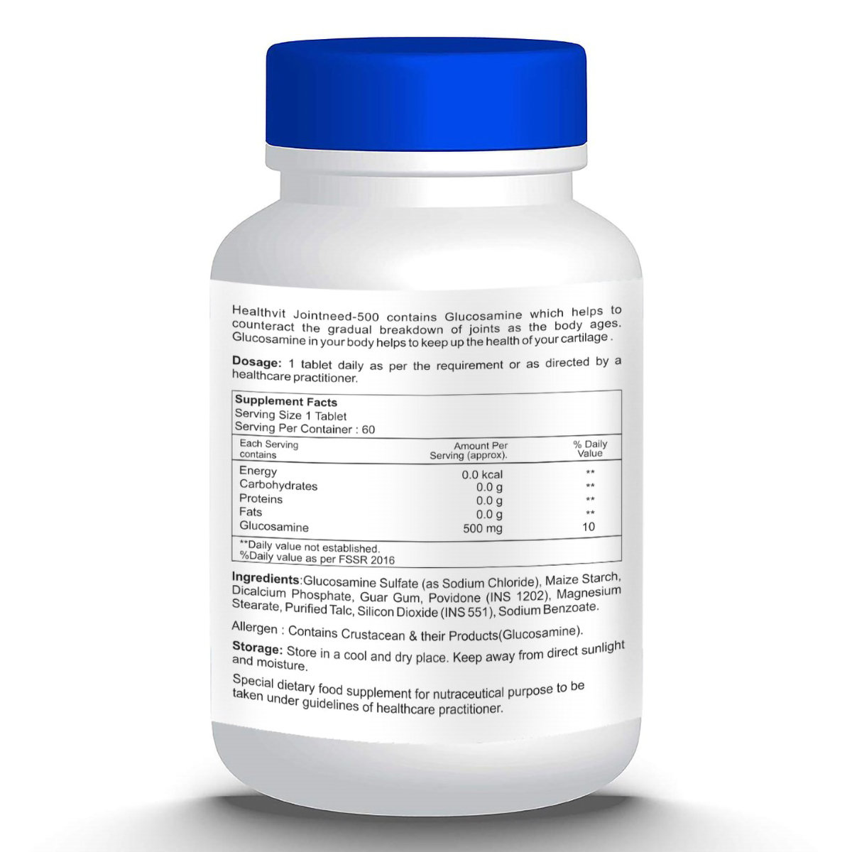 Healthvit Jointneed-500, 60 Tablets, Pack of 1 Healthvit Jointneed-500, 60 Tablets, Pack of 1