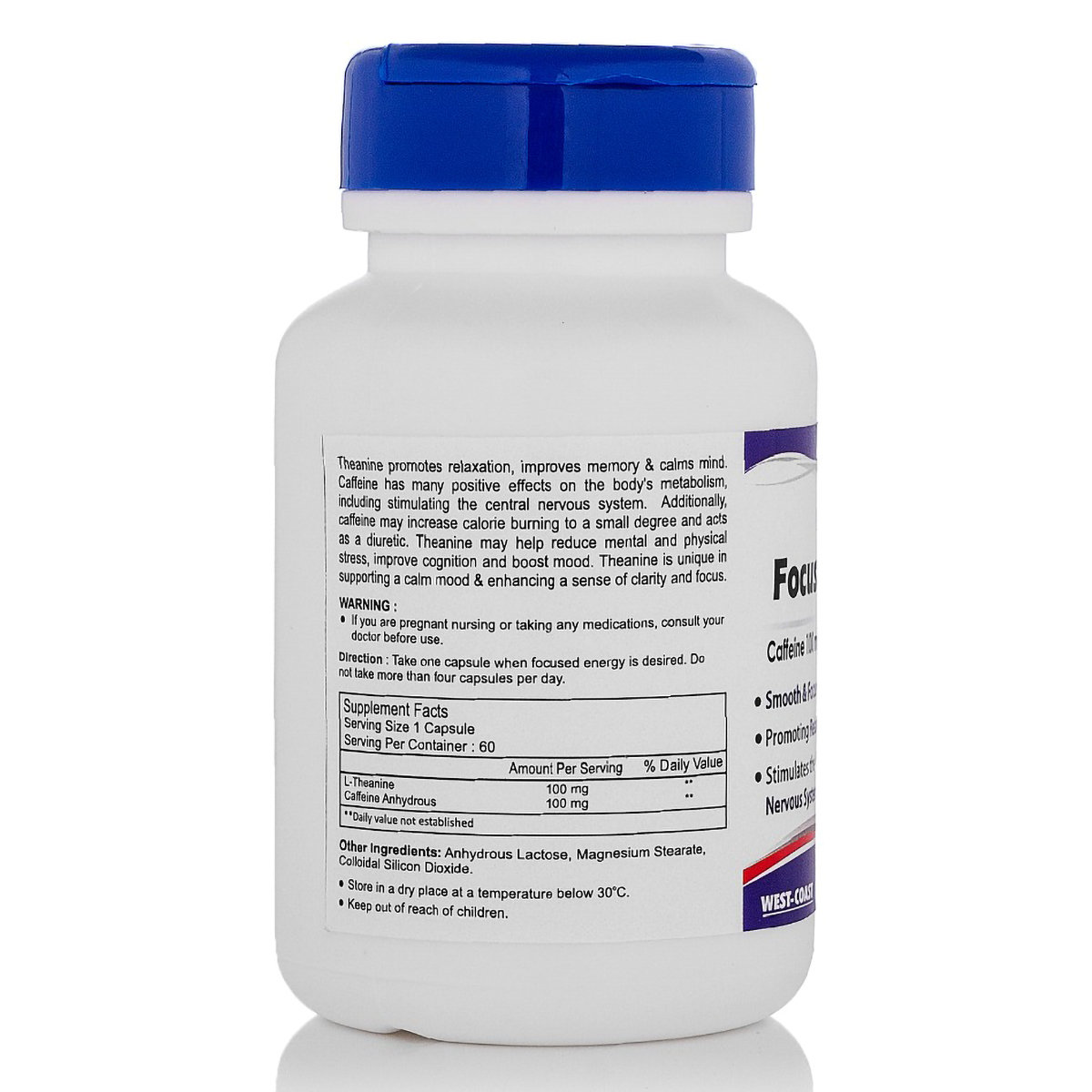 Healthvit Focus & Energy Caffeine 100 mg L-Theanine 100 mg, 60 Capsules, Pack of 1 Healthvit Focus & Energy Caffeine 100 mg L-Theanine 100 mg, 60 Capsules, Pack of 1