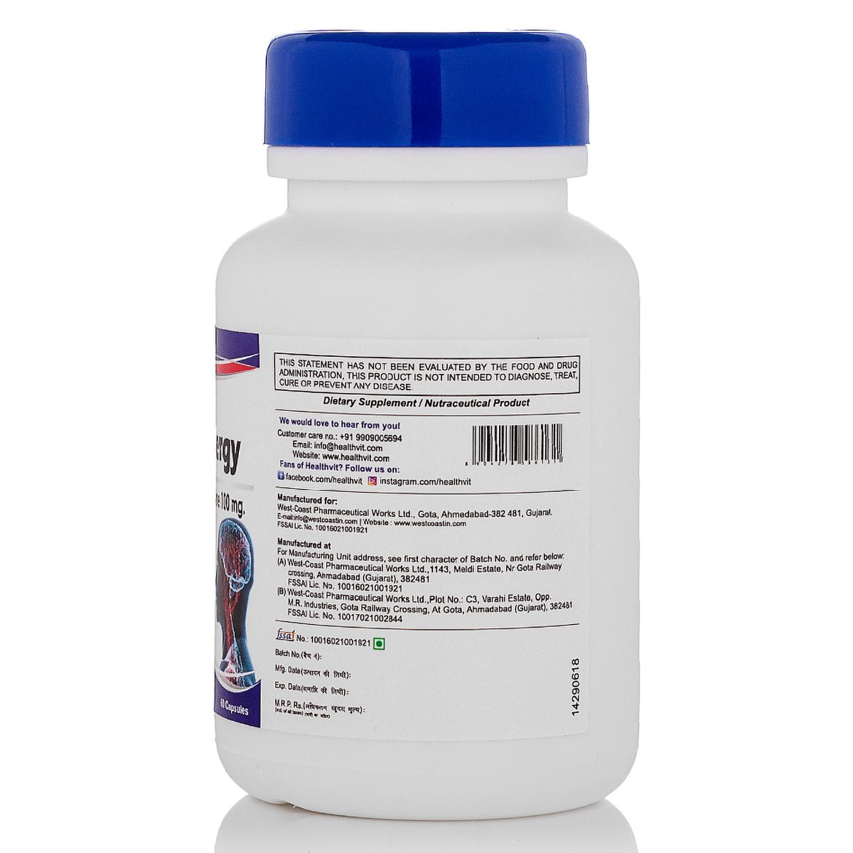 Healthvit Focus & Energy Caffeine 100 mg L-Theanine 100 mg, 60 Capsules, Pack of 1 Healthvit Focus & Energy Caffeine 100 mg L-Theanine 100 mg, 60 Capsules, Pack of 1