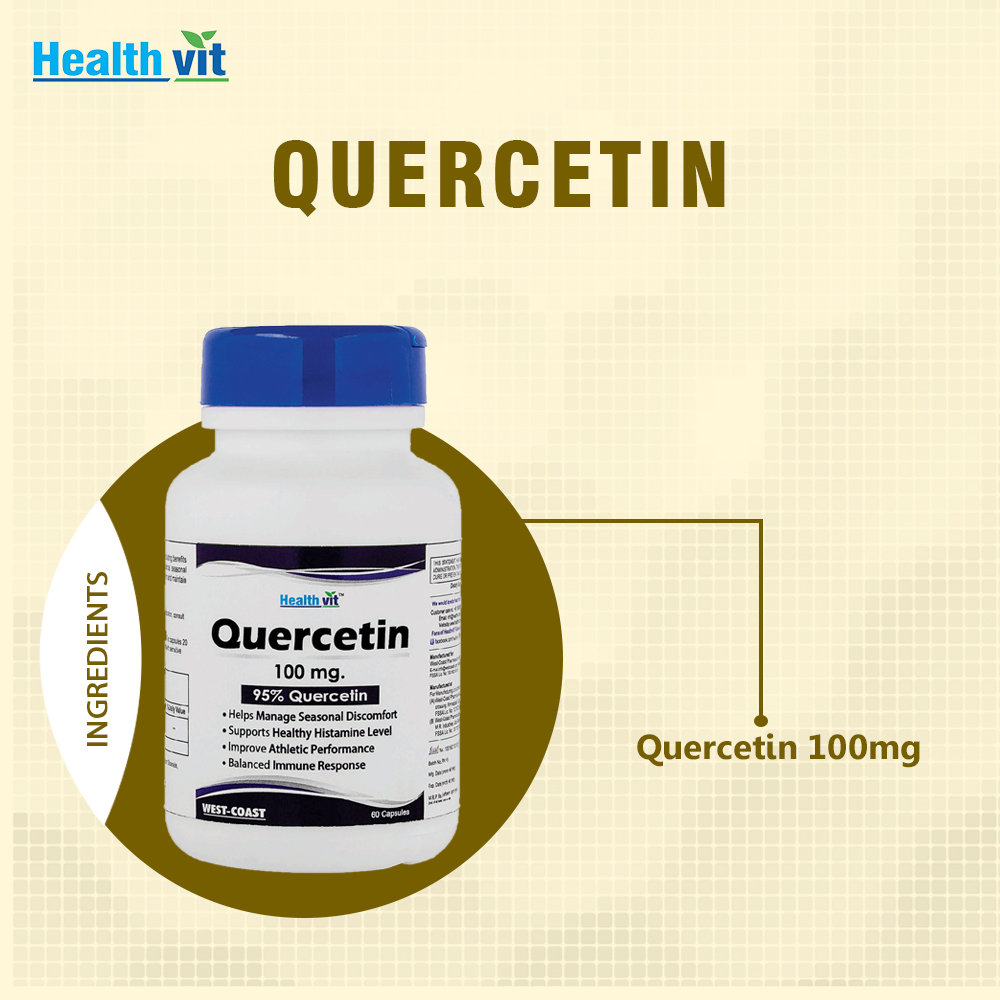 Healthvit Quercetin 100 mg, 60 Capsules, Pack of 1 Healthvit Quercetin 100 mg, 60 Capsules, Pack of 1