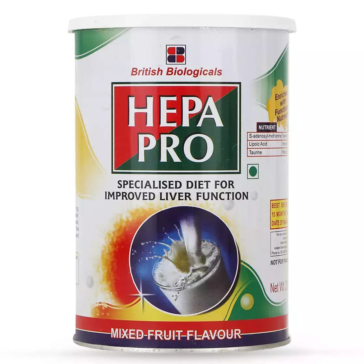 Hepa Pro Mixed Fruit Flavour Powder, 200 gm Tin, Pack of 1 Hepa Pro Mixed Fruit Flavour Powder, 200 gm Tin, Pack of 1