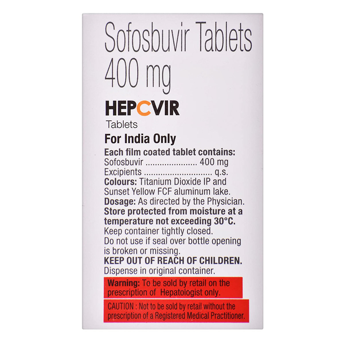 Hepcvir 400 mg Tablet 28's, Pack of 1 Tablet Hepcvir 400 mg Tablet 28's, Pack of 1 Tablet