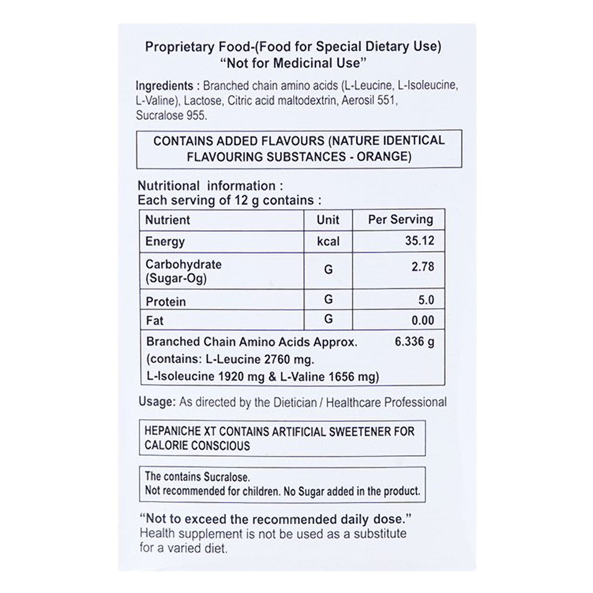 Hepaniche XT Sugar Free Orange Sachet 12 gm, Pack of 1 Hepaniche XT Sugar Free Orange Sachet 12 gm, Pack of 1