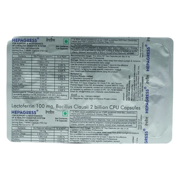 Hepagress Capsule 7's, Pack of 7 CapsuleS