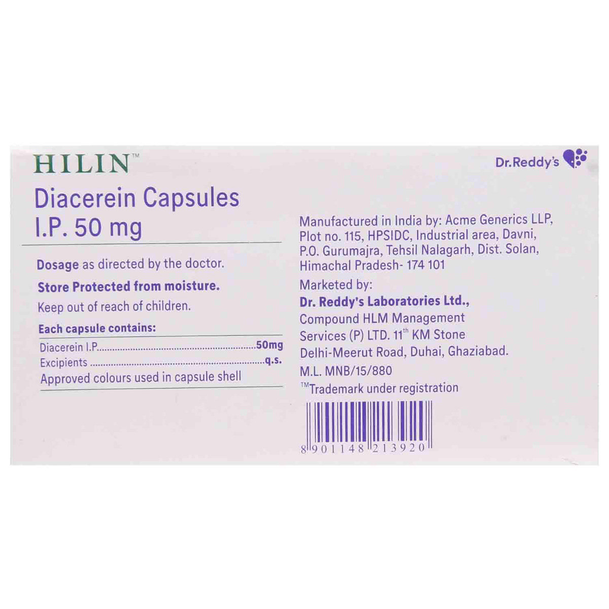 Hilin 50 Capsule 10's, Pack of 10 CAPSULES Hilin 50 Capsule 10's, Pack of 10 CAPSULES