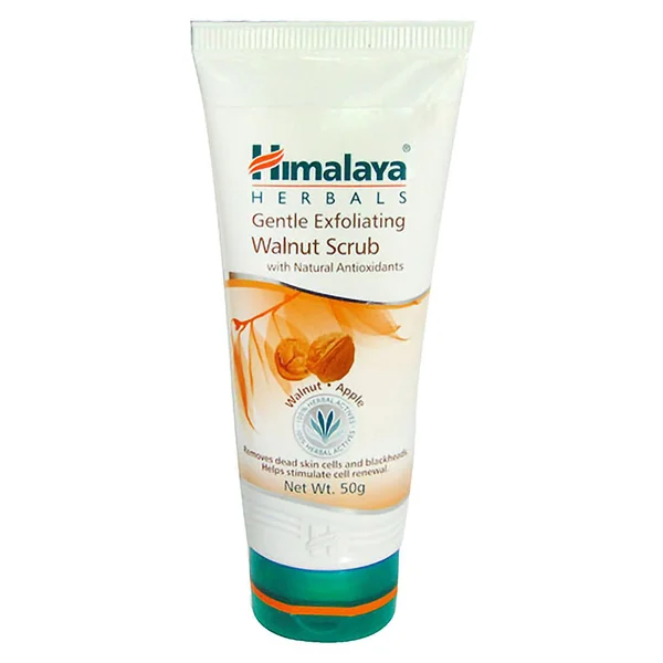 Himalaya Gentle Exfoliating Walnut Scrub 50 gm | Walnut, Apricot &amp; Natural Antioxidants | Exfoliates Blackheads &amp; Dead Skin Cells, Pack of 1