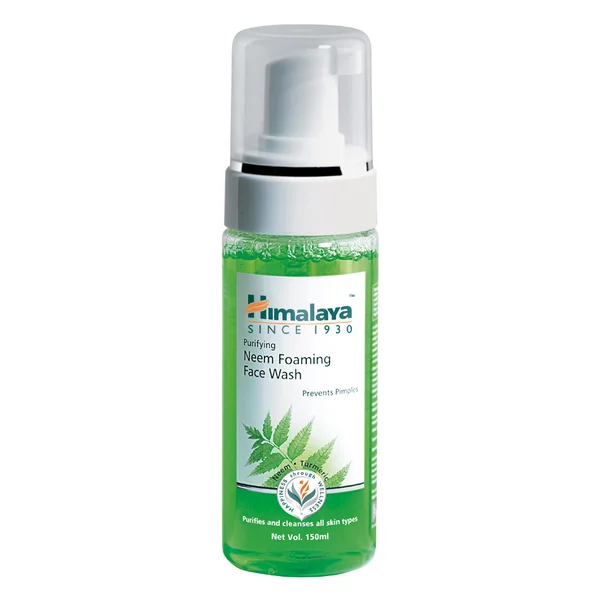 Himalaya Purifying Neem Foaming Face Wash, 150 ml | Neem &amp; Turmeric | Purifies &amp; Cleanses | Prevents Pimples | For All Skin Type, Pack of 1