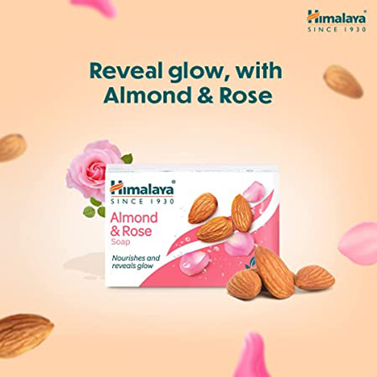 Himalaya Almond & Rose Soap 75 gm | With Almond Oil & Rose | Moisturises & Cools Dry Skin, Pack of 1 Himalaya Almond & Rose Soap 75 gm | With Almond Oil & Rose | Moisturises & Cools Dry Skin, Pack of 1