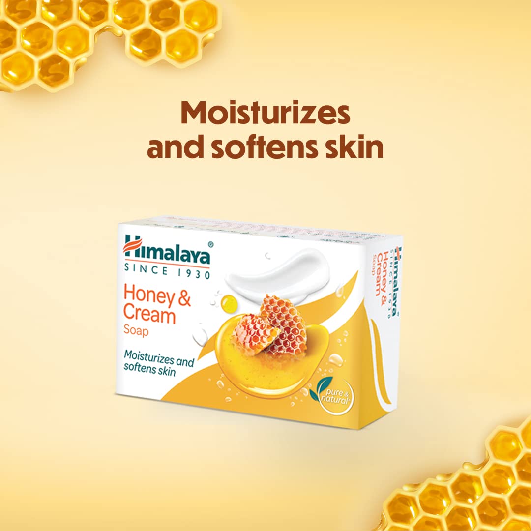 Himalaya Honey & Cream Soap, 75 gm | With Goodness Of Honey & Milk Cream | Moisturises Skin | Makes Skin Soft & Supple, Pack of 1 Himalaya Honey & Cream Soap, 75 gm | With Goodness Of Honey & Milk Cream | Moisturises Skin | Makes Skin Soft & Supple, Pack of 1