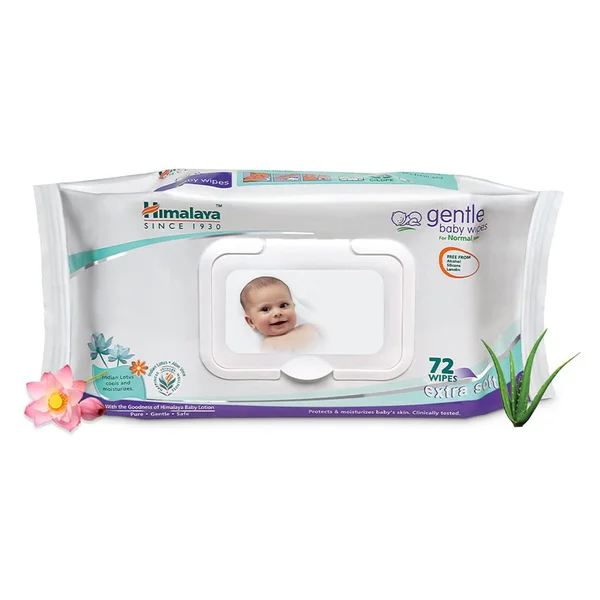 Himalaya Gentle Baby Wipes, 72 Count, Pack of 1