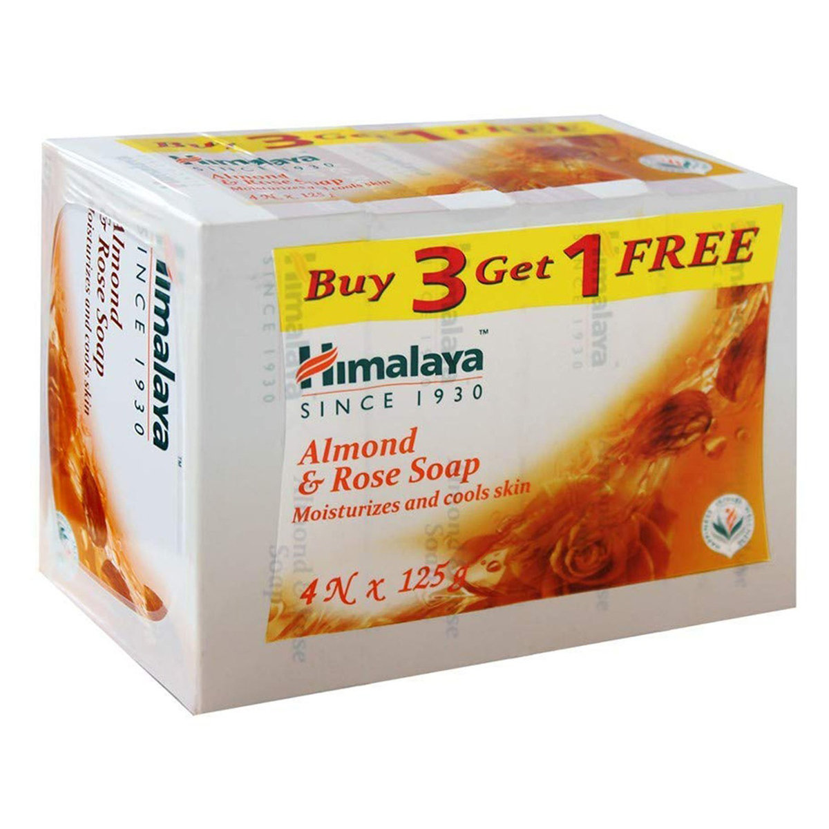 Himalaya Almond & Rose Soap, 125 gm (Pack of 4), Pack of 1 Himalaya Almond & Rose Soap, 125 gm (Pack of 4), Pack of 1