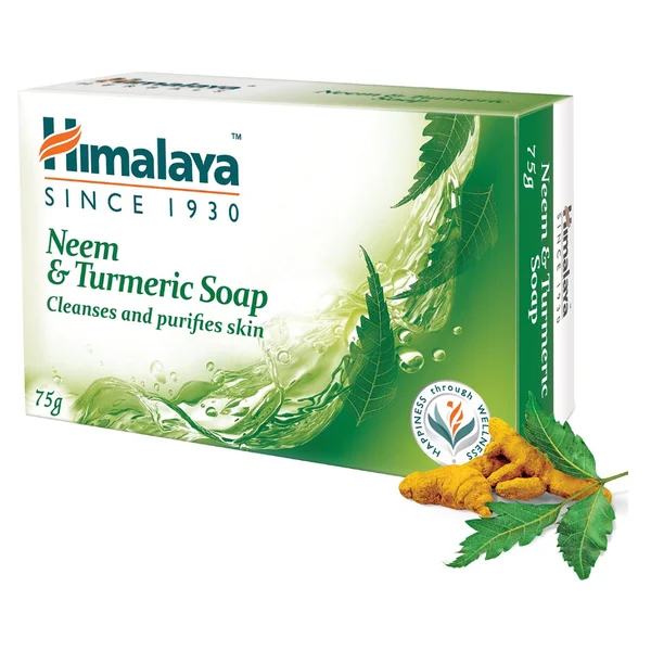 Himalaya Neem &amp; Turmeric Soap 75 gm | With Goodness Of Neem &amp; Turmeric | Purifies &amp; Cleanses Skin | Protects Skin From Germs, Pack of 1