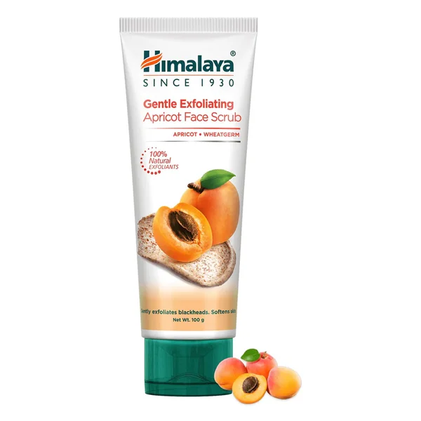 Himalaya Gentle Exfoliating Apricot Face Scrub 100 gm | Apricot &amp; WheatGerm | Gently Exfoliates Blackheds &amp; Dead Skin Cells | For Soft &amp; Glowing Skin, Pack of 1