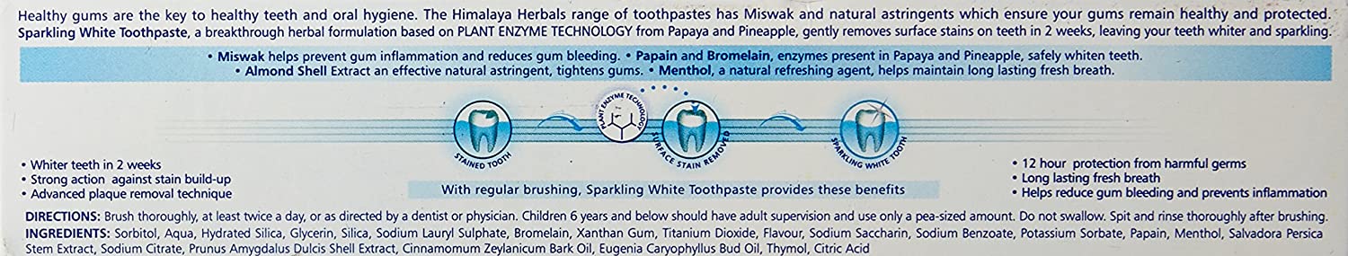 Himalaya Sparkling White Toothpaste, 40 gm, Pack of 1 Himalaya Sparkling White Toothpaste, 40 gm, Pack of 1