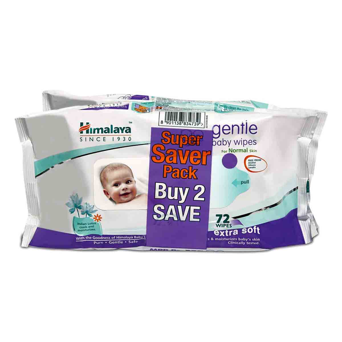 Himalaya Gentle Baby Wipes, 144 Count (Pack of 2), Pack of 1 Himalaya Gentle Baby Wipes, 144 Count (Pack of 2), Pack of 1