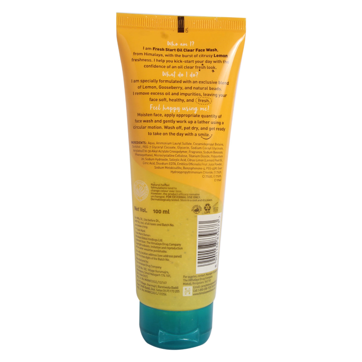 Himalaya Fresh Start Oil Clear Lemon Face Wash 100 ml | With Lemon Gooseberry & Natural Beads | Removes Excess Oil & Impurities | For Oily Skin, Pack of 1 Himalaya Fresh Start Oil Clear Lemon Face Wash 100 ml | With Lemon Gooseberry & Natural Beads | Removes Excess Oil & Impurities | For Oily Skin, Pack of 1