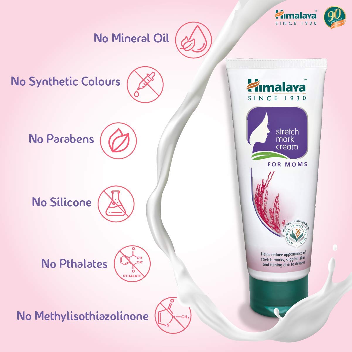 Himalaya Moms Stretch Mark Cream 100 ml | With Goodness Of Rice Bran & Mango Butter | Reduces Stretch Marks, Sagging Skin & Itching| For Moms, Pack of 1 Himalaya Moms Stretch Mark Cream 100 ml | With Goodness Of Rice Bran & Mango Butter | Reduces Stretch Marks, Sagging Skin & Itching| For Moms, Pack of 1