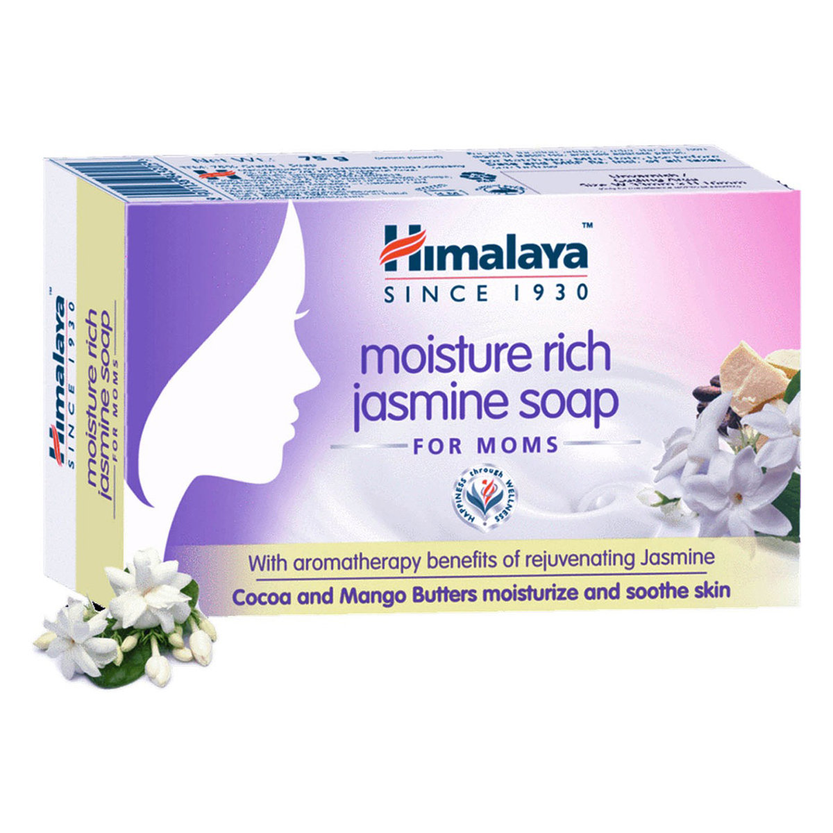 Himalaya Moisture Rich Jasmine Moms Soap 75 gm | Coacoa & Mango Butter | Hydrates, Moisturises & Soothes Skin With Aromathery Of Jasmine | For Moms, Pack of 1 Himalaya Moisture Rich Jasmine Moms Soap 75 gm | Coacoa & Mango Butter | Hydrates, Moisturises & Soothes Skin With Aromathery Of Jasmine | For Moms, Pack of 1