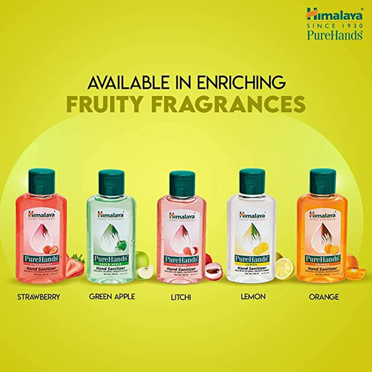 Himalaya Pure Hands Lemon Flavour Hand Sanitizer 100 ml | KillS 99.9% Of Germs, Pack of 1 Himalaya Pure Hands Lemon Flavour Hand Sanitizer 100 ml | KillS 99.9% Of Germs, Pack of 1