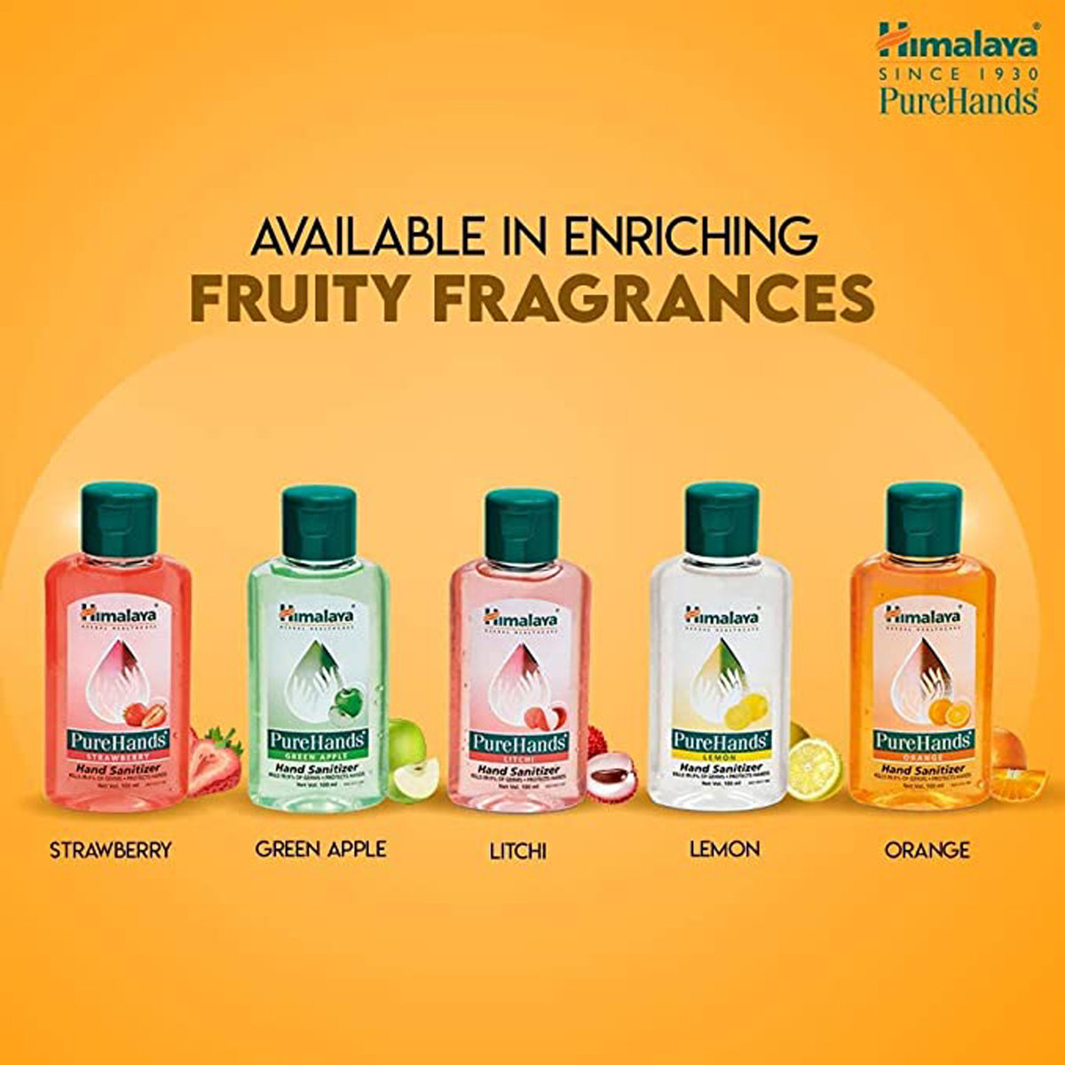 Himalaya Pure Hands Orange Flavour Hand Sanitizer 100 ml | KillS 99.9% Of Germs, Pack of 1 Himalaya Pure Hands Orange Flavour Hand Sanitizer 100 ml | KillS 99.9% Of Germs, Pack of 1