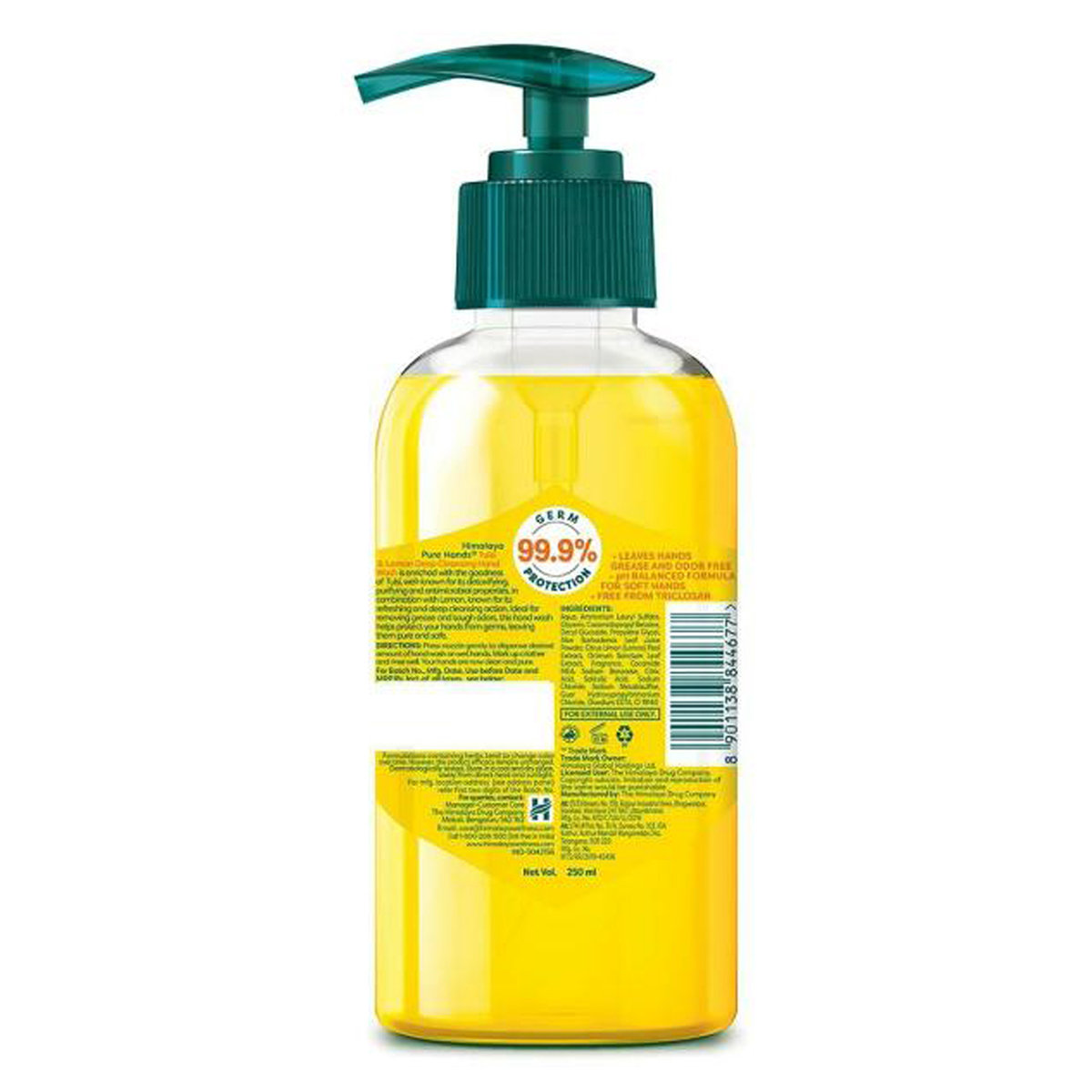 Himalaya Pure Hands Tulsi & Lemon Hand Wash 250 ml | KillS 99.9% Of Germs | pH Balanced, Pack of 1 Himalaya Pure Hands Tulsi & Lemon Hand Wash 250 ml | KillS 99.9% Of Germs | pH Balanced, Pack of 1
