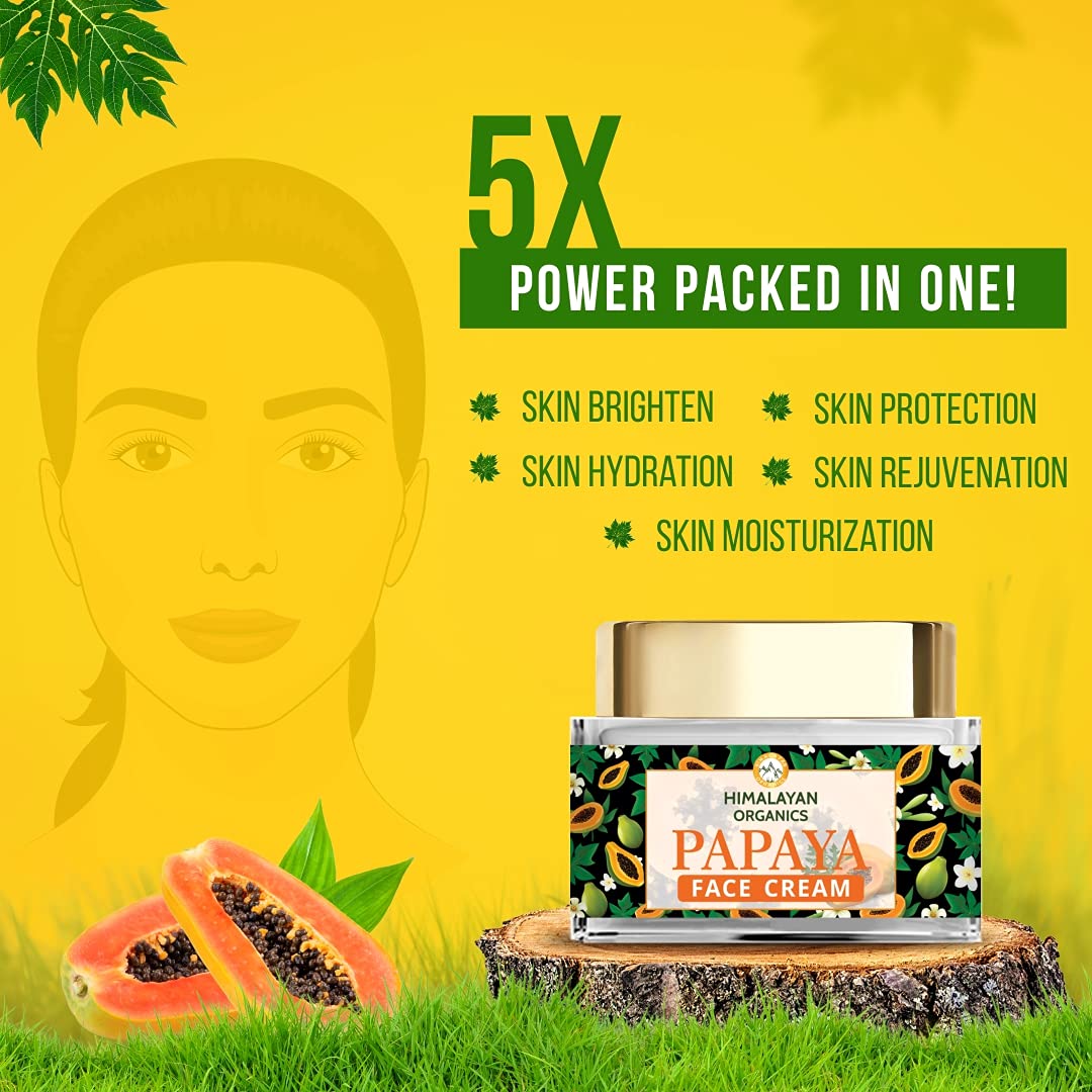 Himalayan Organics Papaya Face Cream 50 ml | With Turmeric & Aloe Vera | Anti Blemish & De Pigmentation Cream | Reduces Dark Spots | For Flawless & Blemish Free Complexion | For Men & Women, Pack of 1 Himalayan Organics Papaya Face Cream 50 ml | With Turmeric & Aloe Vera | Anti Blemish & De Pigmentation Cream | Reduces Dark Spots | For Flawless & Blemish Free Complexion | For Men & Women, Pack of 1