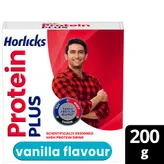 Horlicks Protein Plus Vanilla Flavour Nutrition Drink Powder, 200 gm Refill Pack, Pack of 1