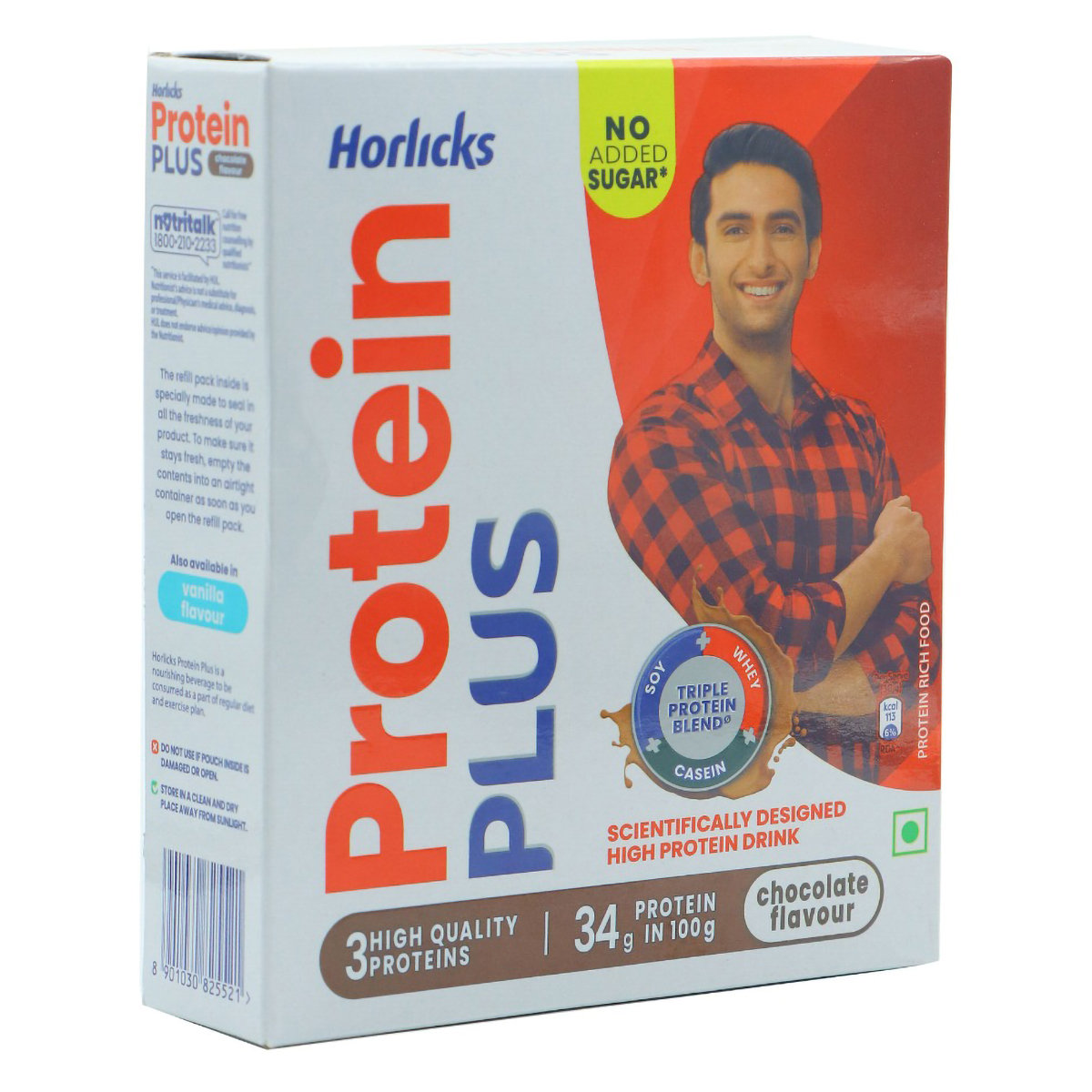 Horlicks Protein Plus Chocolate Flavour Nutrition Powder 200 gm Refill Pack | Triple Protein Blend Of Soy, Whey, Casein | Helps To Build Muscle Mass, Pack of 1 Horlicks Protein Plus Chocolate Flavour Nutrition Powder 200 gm Refill Pack | Triple Protein Blend Of Soy, Whey, Casein | Helps To Build Muscle Mass, Pack of 1