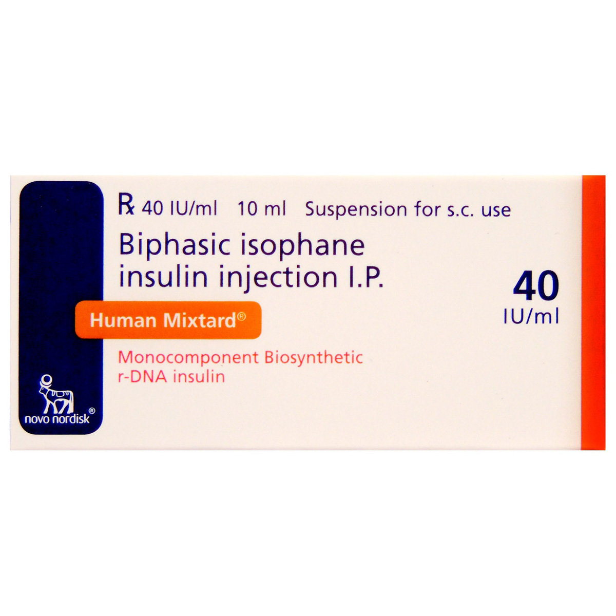 Buy Human Mixtard 70/30 40IU Suspension for Injection 10 ml Online