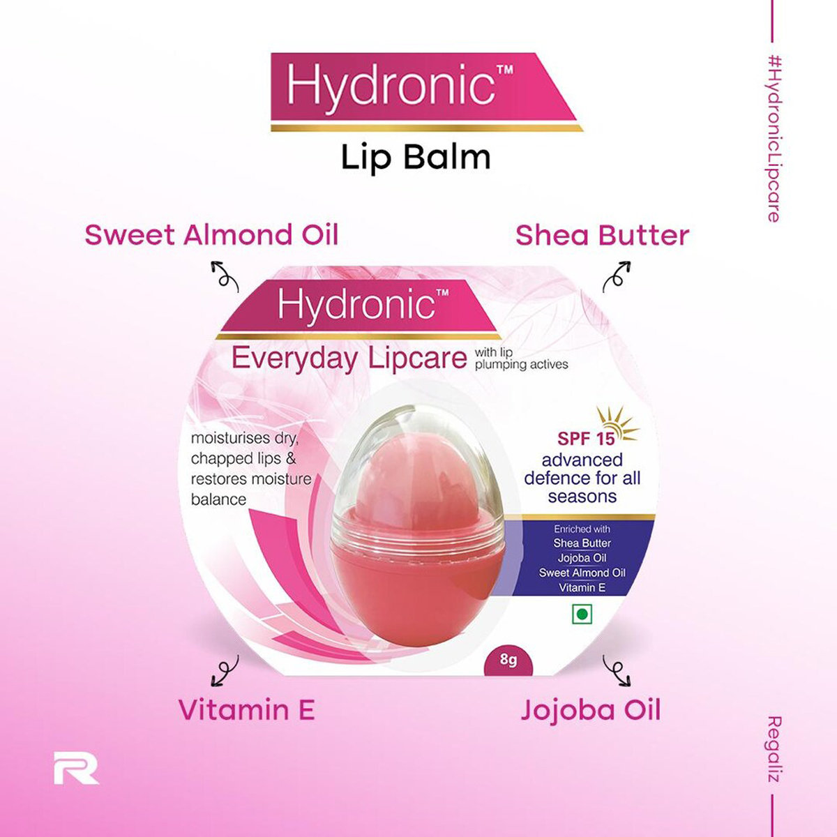 Hydronic SPF 15 Lip Balm 8 gm, Pack of 1 Hydronic SPF 15 Lip Balm 8 gm, Pack of 1