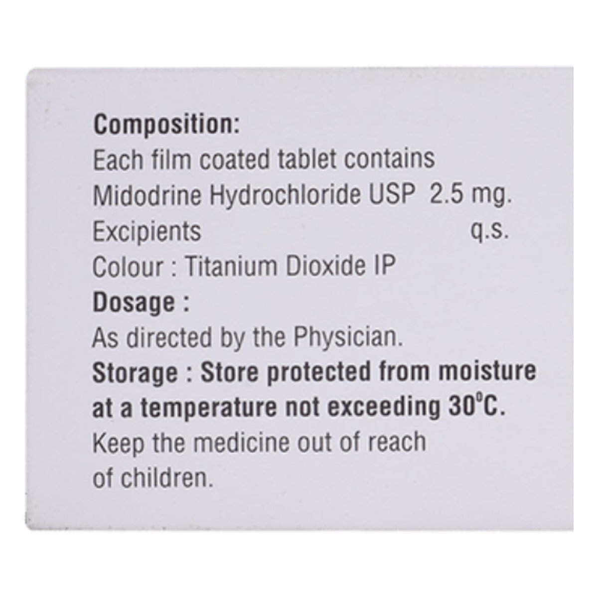 Hypodrin 2.5 Tablet 10's, Pack of 10 TabletS Hypodrin 2.5 Tablet 10's, Pack of 10 TabletS