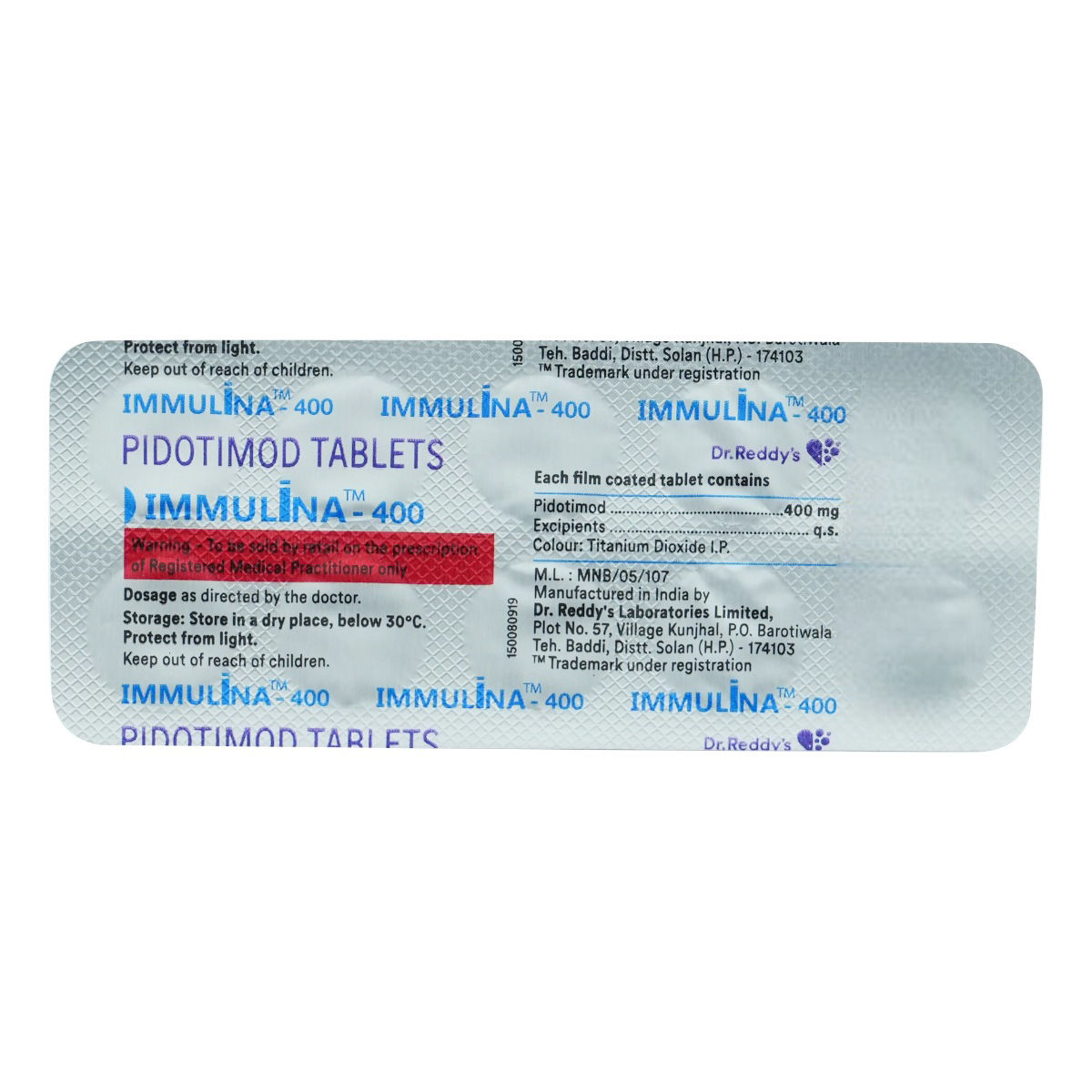 Buy Immulina-400 Tablet 10's Online