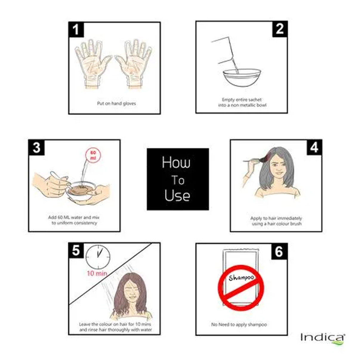 Indica Hair Dye With Amla & Henna Natural Black, 5 gm, Pack of 1 Indica Hair Dye With Amla & Henna Natural Black, 5 gm, Pack of 1