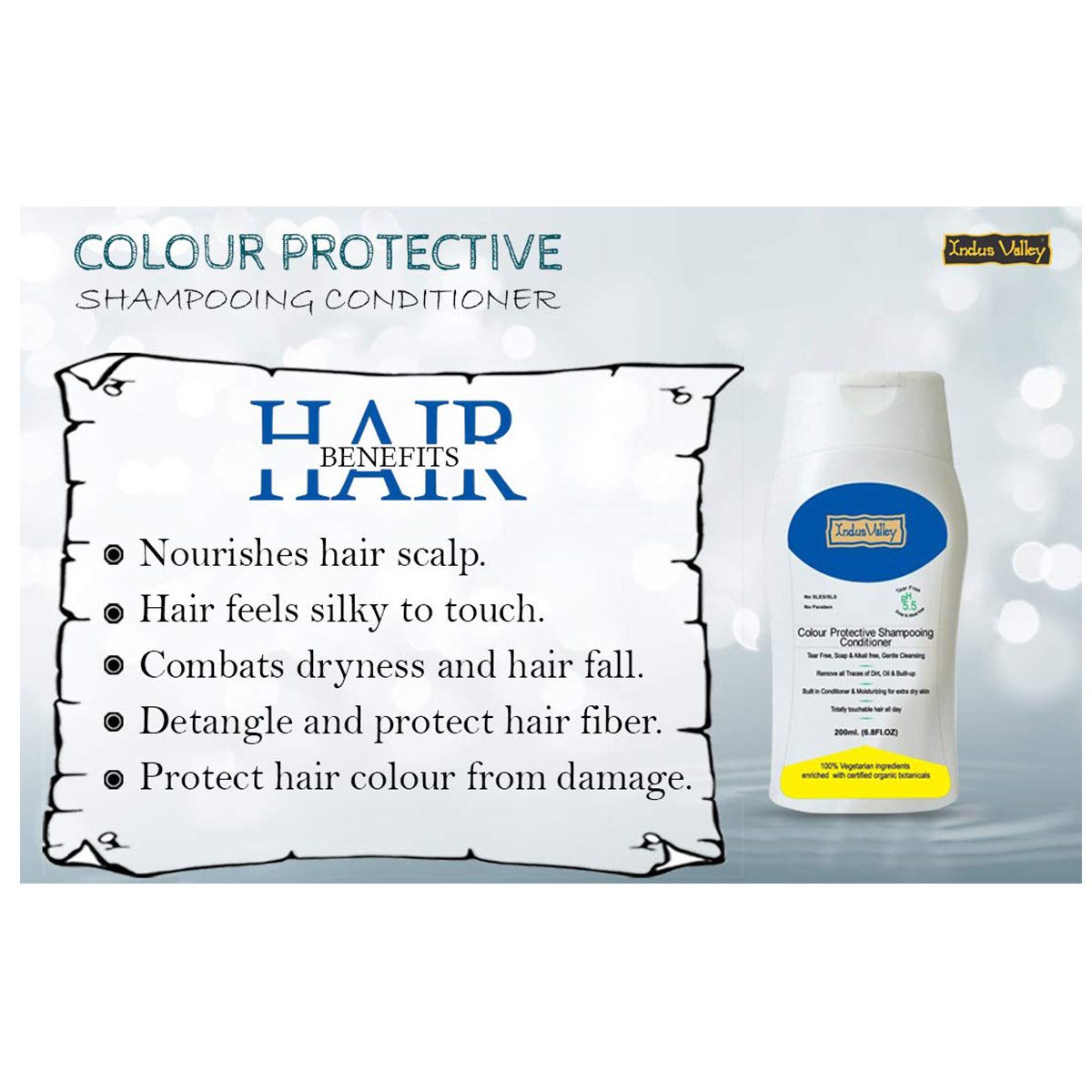 Indus Valley Colour Protective Shampooing with Conditioner, 200 ml, Pack of 1 Indus Valley Colour Protective Shampooing with Conditioner, 200 ml, Pack of 1