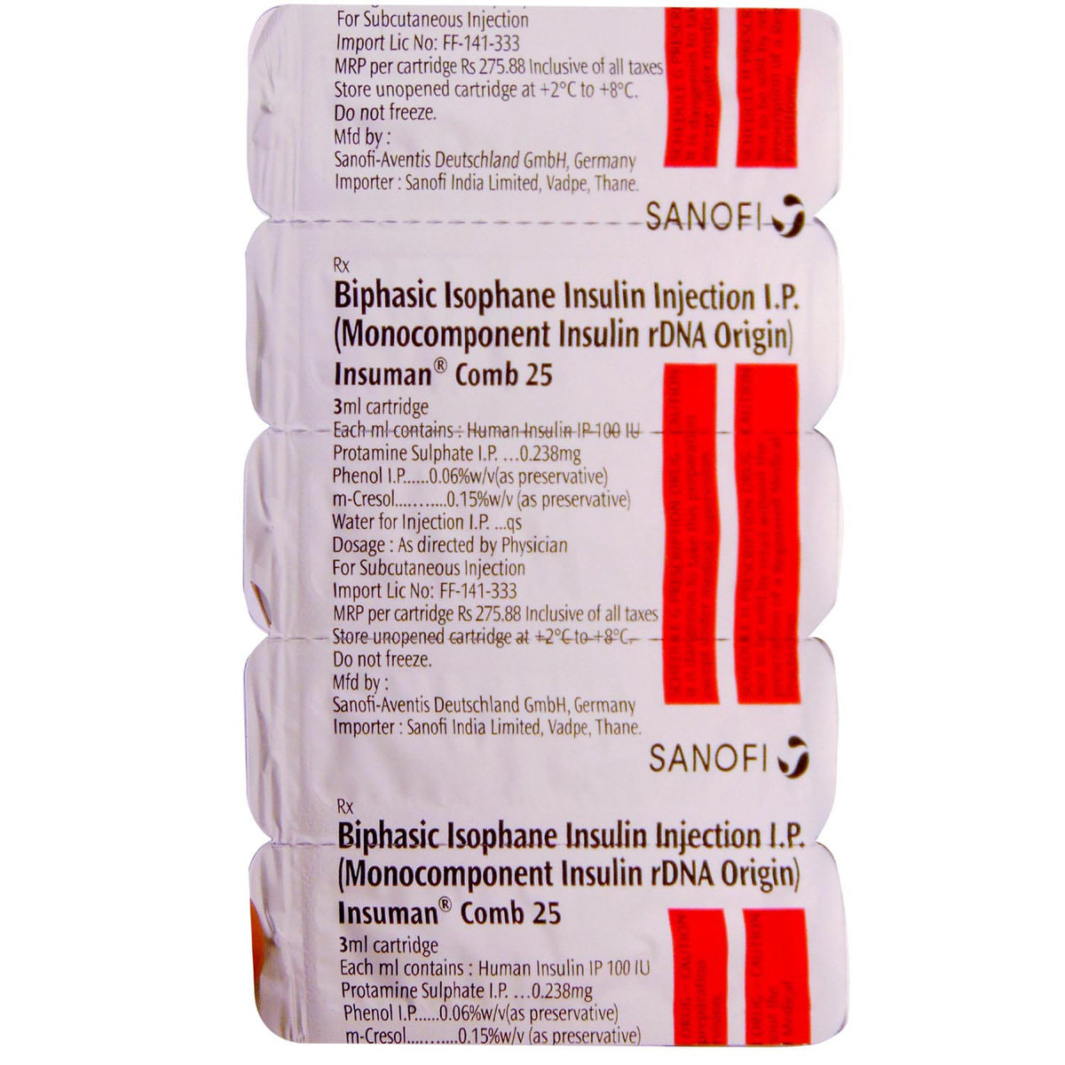 Insuman Comb 25 Injection 3 ml, Pack of 1 Injection Insuman Comb 25 Injection 3 ml, Pack of 1 Injection