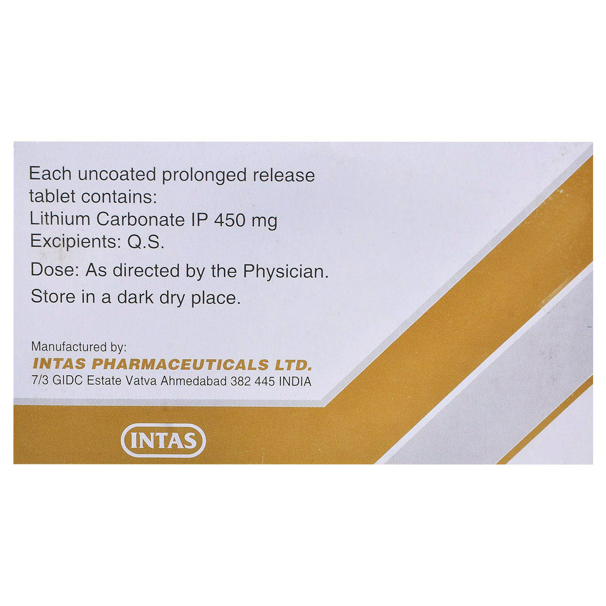 Intalith CR-450 Tablet 10's, Pack of 10 TabletS Intalith CR-450 Tablet 10's, Pack of 10 TabletS