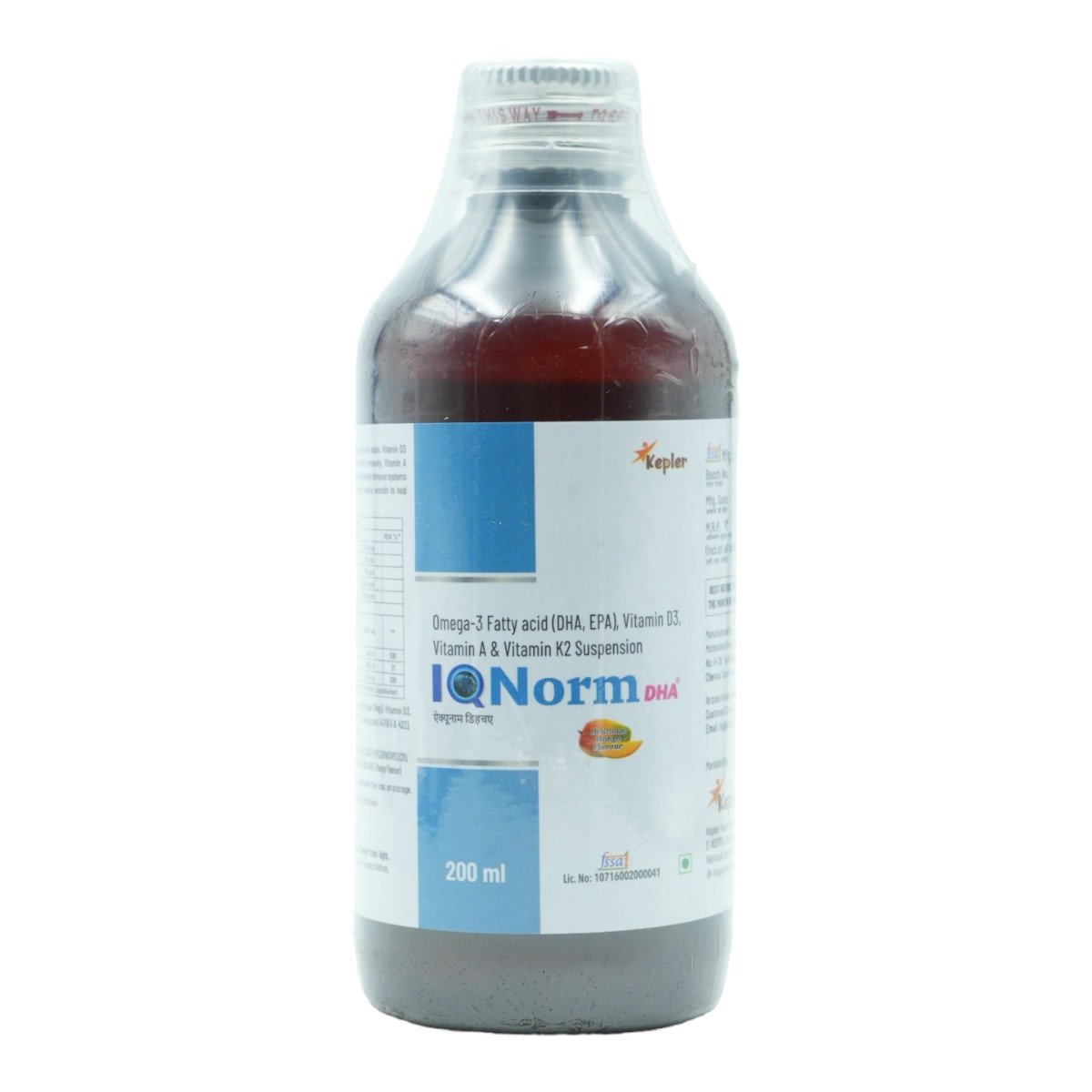 Iqnorm DHA Mango Suspension 200 ml, Pack of 1 Iqnorm DHA Mango Suspension 200 ml, Pack of 1