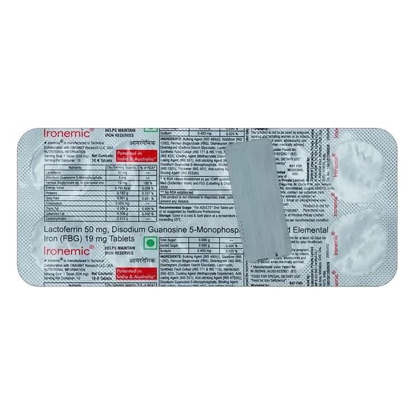 Ironemic Tablet 10's, Pack of 10 TABLETS